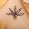 BERYUAN Cute Crystal Comb for Bride Beads Hair Comb for Women Girls Purple