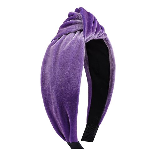 ONENINEDREAM Velvet Headbands for Women Knotted Headband Fashion Headbands Wide Top Knot Hairband Non Slip Velvet Knotted Headbands Hair Hoop for Ladies Girls Hairband Hair Accessories Purple