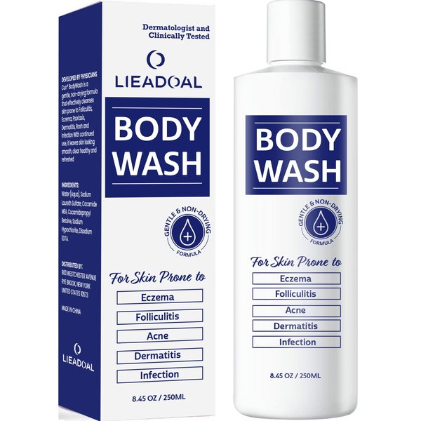 LIEADOAL Antifungal Body Wash for Acne and Eczema: Folliculitis Treatment for Skin Prone to Dermatitis, Tinea Versicolor, Ringworm, Joch Itch & Hidradenitis Suppurativa
