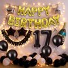 Happy Birthday Balloon Banner Party 16 Inch 3D Aluminum Foil Inflatable Letter kit set Banner Balloons Birthday Party Decorations Supplies Party (Gold)