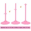 10 PCS Acrylic Doll Stands, Doll Display Stands with Adjustable Waist Clip, Transparent Doll Support Stand, Mini Doll Holder Stand for 11 to 13 Inch Dolls Action Figure Stand Doll Accessories (Pink)