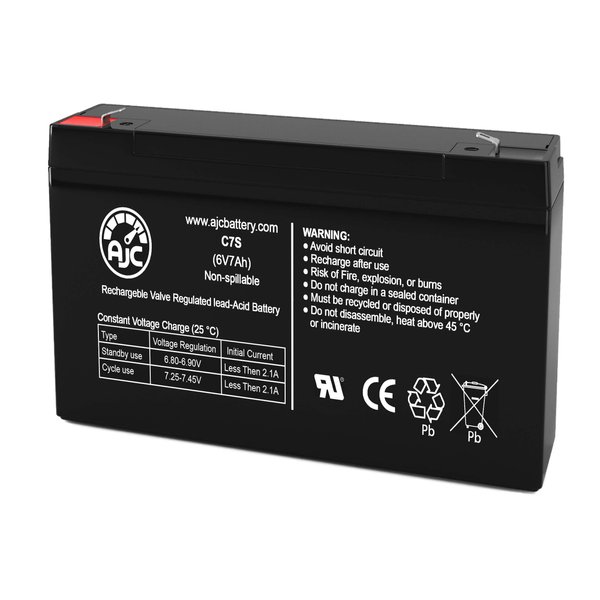 AJC Battery Compatible with Sure-Lites 12V-1504 6V 7Ah Emergency Light Battery
