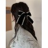 Velvet Bow Hair Clips for Women Girls Black Ribbon Bowknot Spring Hair Clips for Thick Hair Cute French Lace Bow Ponytail Holder Nonslip Metal Hair Barrette Snap Hairpins Sweet Hair Accessories