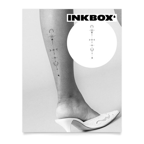 Inkbox Temporary Tattoos, Semi-Permanent Tattoo, One Premium Easy Long Lasting, Water-Resistant Temp Tattoo with For Now Ink - Lasts 1-2 Weeks, Moonbeams, 7 x 2 in