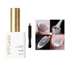 Vonrui Silver Laser Glitter Gel Nail Polish,Silver Holographic Cat Eye Gel Nail Polish Sparkling Glitter Cat Magnetic Eye Gel Polish,Soak Off LED Reflective Gel Nail Polish