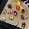 Halloween Nail Charms 12PCS Halloween Spider Nail Art Rhinestone 3D Metal Resin Spider Nail Art Charms Jewels for Acrylic Nails Halloween Nail Gems Nail Art Supplies for Halloween Nail Art Decorations
