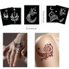 Qpout Tattoo Stencils for Kids Adults, 16 Sheets Henna Tattoo Stencil Kit, Mehndi Stencils for Hands, Henna Tattoo Stencils for Real Tattoos, Henna Stencils for Halloween Ramadan Moon Festival