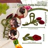 4 Pcs Flower Hair Claw Clips Cute Metal Felt Tulip Rose Rhinestone Flower Shaped Hair Clips Fluff Non-Slip Strong Hold Fashion Shark Clips for Women Girls with Long Thick Thin Curly Hair Accessories