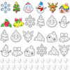 WILLBOND 24 Pieces Christmas Suncatchers Craft Assorted Sun Catcher Kits for Art Window Sun Catchers with 24 Pieces Suction Cups for Painting Crafts Christmas Home Decor Supplies
