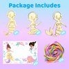 VENUSFIT Mermaid Party Favors - 12 PCS Mermaid Birthday Party Supplies - Mermaid Paint & Yarn Hair Crafts - Mermaid Birthday Decorations Goodie Bags Gifts Prizes for Kids Girls Toddler