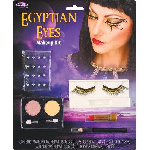 Fun World Women's Egyptian Eyes Makeup Kit, Multi, Standard