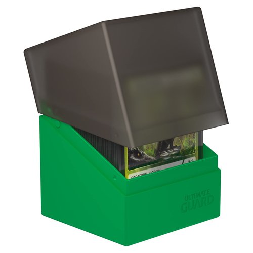 Ultimate Guard Boulder Synergy 100+, Deck Case for 100 Double-Sleeved TCG Cards, Black/Green, Secure & Durable Storage for Trading Card Games