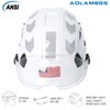 Hard Hats Construction OSHA Approved - ANSI Z89.1 Reflective Construction Worker Hat, Vented White Hard Hat with Visor for Men Women, ABS Safety Helmet for Adults,6-pt.Suspension