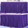 Partisky Purple Polyester Table Skirt for Rectangle Tables 6ft, Wrinkle Resistant Pleated Ruffle Table Cloth for Banquet Wedding Trade Baby Shower Display Gift Dining Table