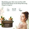 Body Scrub Deep Reviving Organic Argan Oil – Exfoliating Body Scrub for Women & Men, Natural Salt Scrub, 99.3% Natural, Vegan, Skin Exfoliator for Body, 8.5 Fl Oz