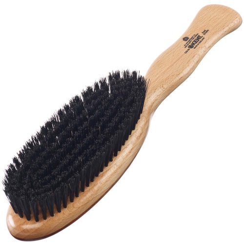 Kent CS1B Clothes Brush, Fabric Lint Remover for Cotton, Wool, Suede and Silk, Pure Black Bristles Handcrafted Two Tone Cherrywood Veneer Remover for Dust, Fluff and pet Hair. Made in England