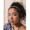MINACHI Bohemian Beaded Sewn Rice Hair Band with Created Turquoise Beads, Elastic Cotton Rope, All-Match Face Hair Accessories, Ethnic Style for Women