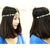 yueton Pack of 2 Handmade Crystal Rhinestone Beads Elastic Headband Hair Band Women Hair Jewelry Accessories
