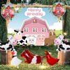 10 PCS Farm Animals Balloons, KUAOOAUK Foil Walking Animal Balloons with 7 PC Towing Ropes, Inflatable Farm Birthday Decorations for Theme Baby Shower Party Supplies (Horse Duck Pig Rooster Cow Sheep)