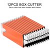 REXBETI 12 Pack Box Cutter, Retractable Cardboard Cutter, Handy Box Opener, More Sharp Single Edge Razor Blade Box Cutter Set for Packages Papers and Boxes, Antirust Utility Knife