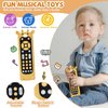 Orzbow Baby Remote Control Toy for 6 Month+ with Silicone Teether Cover, TV Remote Toy with Realistic Light and Sound - English, French and Spanish for Infant Play Remote Musical Toys, BPA Free, Black
