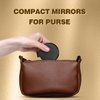 Qislee Compact Mirror Bulk, Round Makeup Mirror for Purse, Set of 4 (Black)