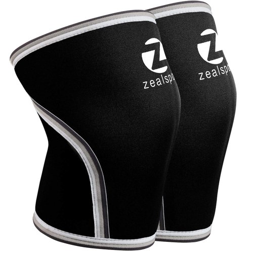 ZEALSPOT Knee Sleeves(1 Pair) Compression & Support for Weightlifting, WOD, Squats, Gym, Powerlifting & Crossfit-7mm Neoprene Knee Brace-Both Women & Men,Black,L