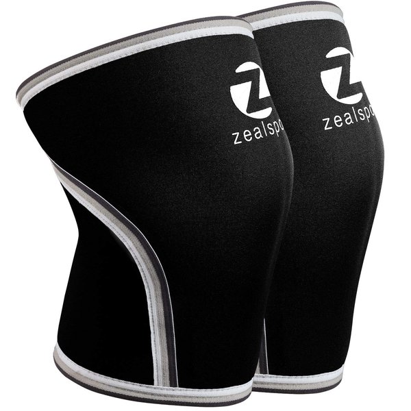 ZEALSPOT Knee Sleeves(1 Pair) Compression & Support for Weightlifting, WOD, Squats, Gym, Powerlifting & Crossfit-7mm Neoprene Knee Brace-Both Women & Men,Black,L