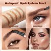 Microblading Eyebrow Pen - 3D Eyebrow Pencil Magical 4-Fork-Tip Eye Brow Pencils for Women, Precise Brush-Tip Pen Makeup, 24 Hours Water-proof & Smudge-proof Natural Fine Stroke (Light Brown)