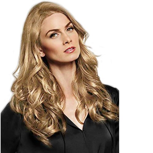 18" Wavy 3 piece Clip In Extension Kit Color R14/88H GOLDEN WHEAT - Hairdo Hairpieces Tru2Life Heat Friendly Synthetic Wavy Flat Iron Blow Dry Beach Waves