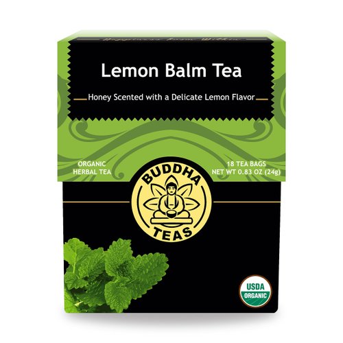 Buddha Teas - Organic Lemon Balm Tea - Herbal Tea - For Health & Wellbeing - With Antioxidants & Minerals - Clean Ingredients - Caffeine Free - OU Kosher & Non-GMO - 18 Tea Bags (Pack of 1)
