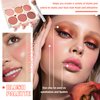 JunKuJk 6 Colors Blush Palette,Shimmer Silky Matte Blush Powder Palette,Professional Cute Face Contour Highlighter Blush Palette with Blush Makeup Brush