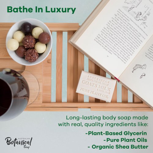 Australian Botanical Soap, Goats Milk, Manuka Honey, Lemongrass & Sea Salt 6.6 oz. (187 g) Soap Bars | Natural Soap Base | Shea Butter Enriched Bar Soap - Original Assorted Pack of 4