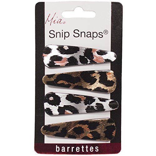 Mia Snip Snaps Metal Contour Hair Clips Barrettes with Cover, Hair Accessories for Women, Teens, ...