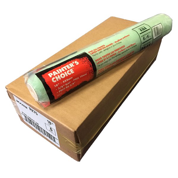 Wooster Brush R275 18 inch Painter's Choice Roller Cover, 3/8 inch Nap, Pack of 6