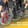 48Packs Star Was Black Series 6inch Action Figure Stand for Display, 1/12 Scale Clear Toy Figuras Support Stands Feet with Peg, Figures Organizer Bases Holder Collectibles Accessories - Multi-Pegs -