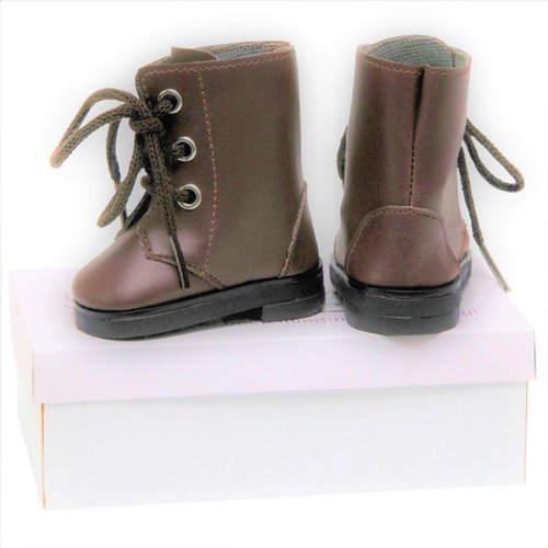 The Queen's Treasures 18 Inch Doll Shoes Clothing Accessory, Brown Lace Up Boots and Shoe Box, Compatible for Use with American Girl Dolls and Clothes