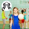 9 Pieces Sports Ball Hair Bows Volleyball Hair Bows Elastic Scrunchies Hair Bands Cheerleader Bows Ponytail Holder Sport Hair Accessories for Players Teams (Volleyball)
