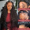 AUOCATTAIL Deep Wave Lace Front Wigs Hair 13x4 Pre Plucked 180 Density Deep Part Curly Wigs Simulation Human Hair for Black Women (30 Inch)