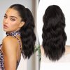 ALXNAN Ponytail Extension,16 Inch Claw Ponytail Hair Extensions for Women，Claw Clip in Long Wavy Synthetic Black Brown Ponytail Extension for Daily Use.