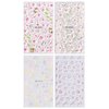 JMEOWIO 3D Embossed Flower Nail Art Stickers Decals Self-Adhesive Pegatinas Uñas 5D Summer Spring Floral Nail Supplies Nail Art Design Decoration Accessories 4 Sheets