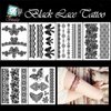 Sttiafay Black Lace Temporary Tattoo Thigh Arm Fake Tattoo Art Stickers Lace Body Transfer Tattoo Waterproof Sexy Tattoo Wedding Art Stickers for Festival Beach Party (Black)