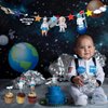 22 Pcs Space Cake Topper,Outer Space Cupcake Toppers Astronaut Figurine Decorations Birthday Space Themed Party Supplies Planet Rocket Pearl Balls and Star DIY Cake Toppers for Kids Party Baby Shower