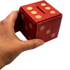 Puzzle Box Enigma Dice Cube - Money and Gift Holder in a Wooden Magic Trick Lock with Hidden Compartment Piggy Bank Brain Teaser Game (Red)