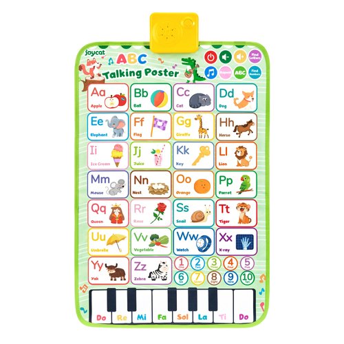 JoyCat Electronic Alphabet Wall Chart for Toddlers, Talking ABC, Numbers, Music Poster, Educational Learning Toys, Birthday Gifts for Age 18months 2 3 4 5 Year Old Boys Girls