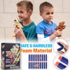 2 Pack Dinosaur Blaster Gun Toys for Toddlers 3 4 5 6 Year Old Birthday Gifts Christmas Stocking Stuffers, Small Dino Guns for Boys Age 3-5-7 with Soft Foam Darts Compatible with Nerf Guns