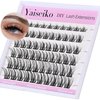 Manga Lash Clusters Eyelash Extensions Wispy Anime Eyelash Clusters Lash Extension 60pcs 8-16MM D Curl Volume Individual Lashes Clusters Natural spiky lash clusters DIY Eyelash Extension at Home