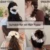 Polka Dots Scrunchies Hair Ties for Girls Women Lace Elegant Hair Ties Soft and Elastic Ponytail Holder Creamy White Cute Scrunchy Hair Accessories for Women Teens