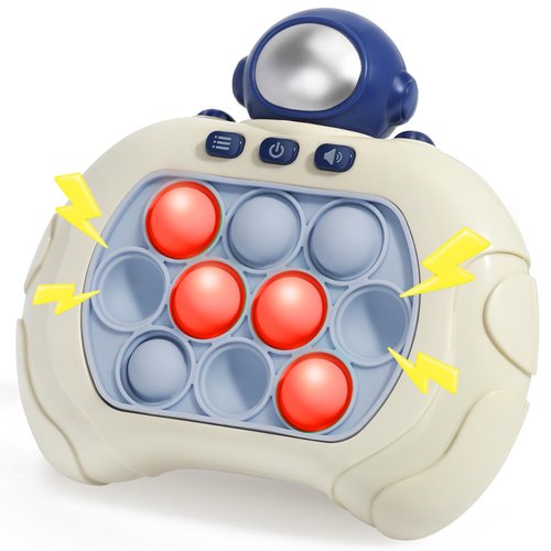 Handheld Games for Kids Fidget Toys, Fast Push Light Up Bubble Game, Quick Push Game Toy, Kids Road Trip Essentials, Sensory Toys Travel Toys Birthday Gifts for Boys Girls Teens Adults, Astronaut Red