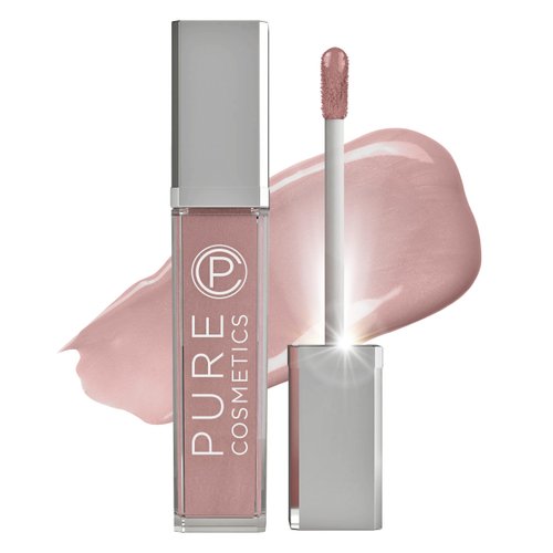 Pure Cosmetics Pure Illumination Lip Gloss - LED-lit Applicator w/Side Mirror - Non-Sticky, Moisturizing & Hydrating Lip Glosses - Soothes & Heals Dried Chapped Lips (In the Buff)